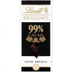 Lindt Excellence Noir Absolu 99% Cacao 100g (lot de 6)