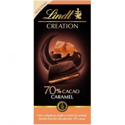 Lindt Création Coeur Voluptueux Truffe et Coulis de Caramel Chocolat Noir 70% Cacao 150g (lot de 6)
