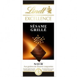 Lindt Excellence Sésame Grillé Noir aux Graines de Sésame Craquantes 100g (lot de 4)