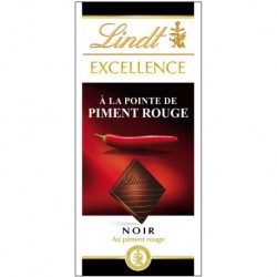 Lindt Excellence Noir à la Pointe de Piment Rouge 100g (lot de 4)