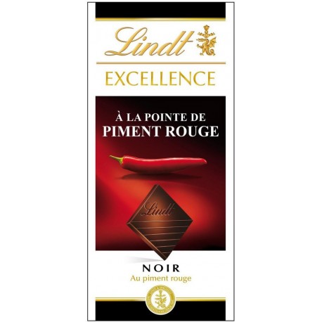 Lindt Excellence Noir à la Pointe de Piment Rouge 100g (lot de 6)