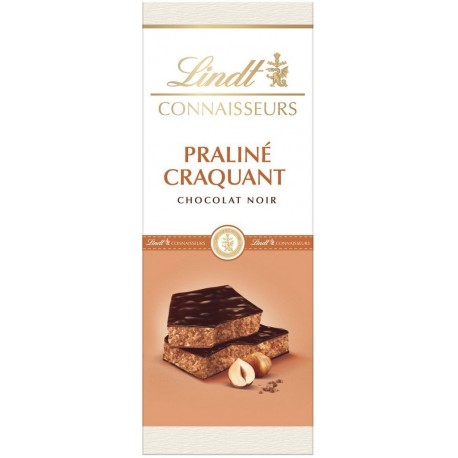 Lindt Connaisseurs Praliné Craquant Chocolat Noir 100g (lot de 6)