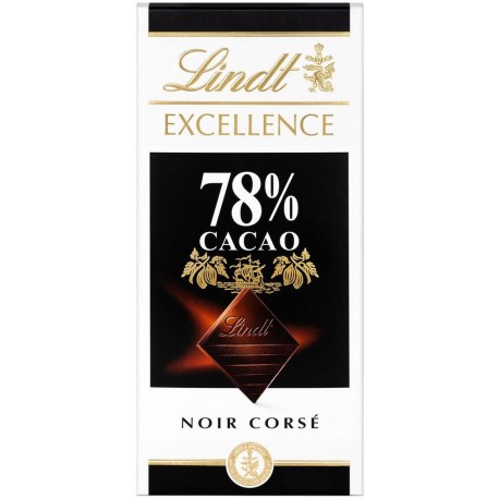 Lindt Excellence Noir Corsé 78% Cacao 100g (lot de 4)