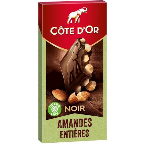 Côte d’Or Noir Amandes Entières 180g (lot de 3)