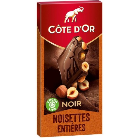 Côte d’Or Noir Noisettes Entières 180g (lot de 3)