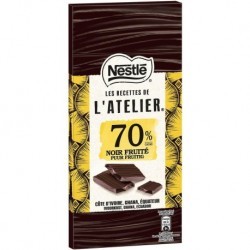 Nestlé Les Recettes de l’Atelier 70% Noir Fruité Côte d’Ivoire Ghana Équateur 100g (lot de 6)