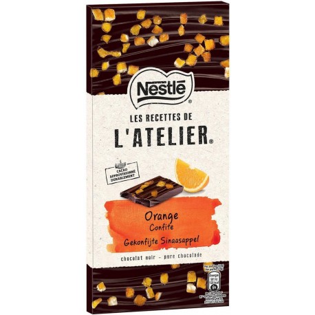 Nestlé Les Recettes de l’Atelier Orange Confite Chocolat Noir 150g (lot de 6)