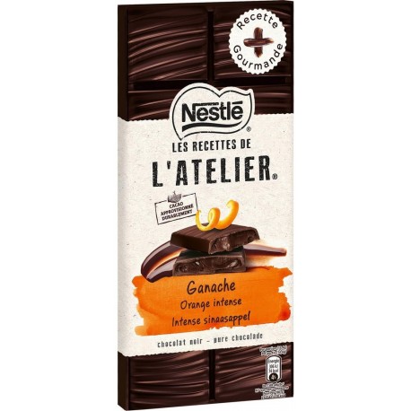 Nestlé Les Recettes de l’Atelier Ganache Orange Intense Chocolat Noir 150g (lot de 2)