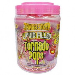 Jawbreaker Tornado Pops Strawberry (Boîte de 30 pièces)