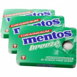 Mentos Gum Breeze Fraise (Lot économique de 3 paquets)