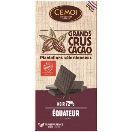 Cémoi Bio Noir Equateur 100g (lot de 3) (Lot économique de 3 tablettes)