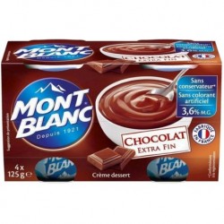 Mont Blanc Crème Dessert Chocolat 125g (4 pots)