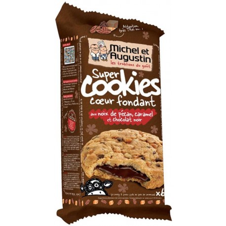 Michel et Augustin Super Cookies Chocolat Noir Noix Pecan Caramel (lot de 3)