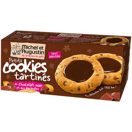 Michel et Augustin Petits Cookies Tartinés Chocolat Noir Amandes (lot de 3)