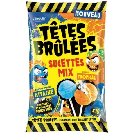 Têtes Brûlées Sucettes Mix Sachet de 16 pièces