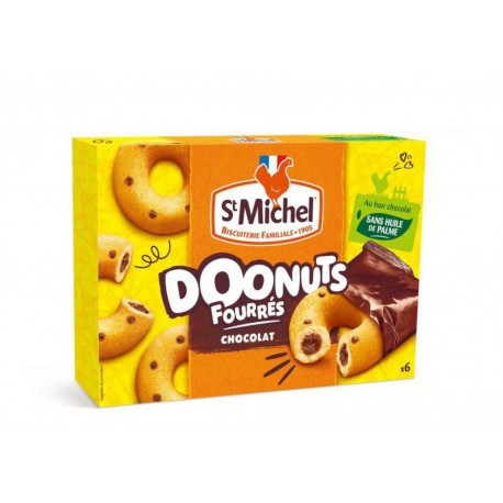 St Michel Doonuts Fourrés Chocolat 180g (lot de 8)