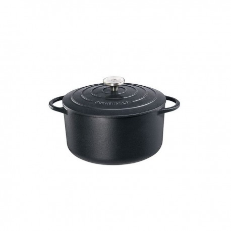 Kuchenprofi cocotte ronde en fonte émaillée 28cm noire - 0401001028