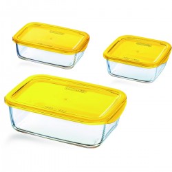 Boîte hermétique jaune en verre - Vendue par 3 - Keep'n box - Luminarc