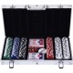 Homcom Malette pro de poker coffret pro poker 38L x 21l x 6,5Hcm 300 jetons 2 jeux de cartes + 2 clés aluminium