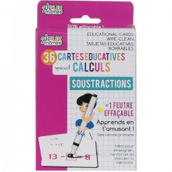 Jeux 2 Momes 36 Cartes éducatives mathématique - Soustraction