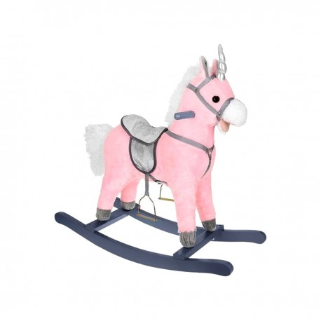 Cheval a bascule licorne Sonore jouet enfant bebe rose