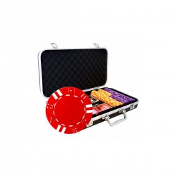 DICE Mallette Premium de 300 jetons de poker DOUBLE DICE - en ABS insert métallique 12g - avec accessoires