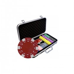 DICE Mallette Premium de 300 jetons de poker DICE - en ABS insert métallique 12g - avec accessoires