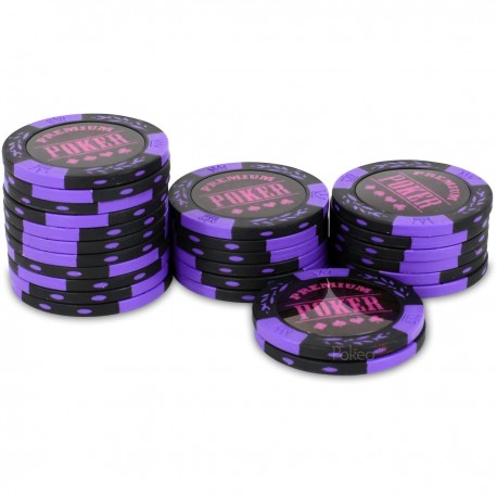 Pokeo Rouleau 25 jetons Premium Poker Violet