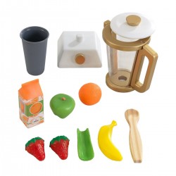 Kidkraft Ensemble dinette smoothie avec blender doré + accessoires - Jouet d'imitation