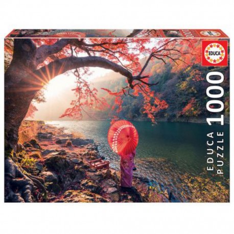 Puzzle 1000 LEVER DE SOLEIL SUR LE FLEUVE KATSURA, JAPON