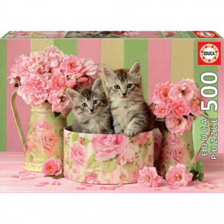 Puzzle CHATONS AVEC DES ROSES