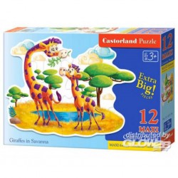 Puzzle Girafes à Savanna, puzzle 12 pièces maxi