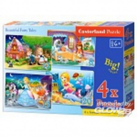 Puzzle Beautiful Fairy Tales, 4xPuzzle (8 + 12 + 15 + 20 pièces