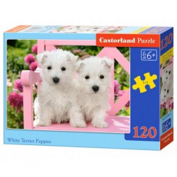 Puzzle White Terrier Chiots, Puzzle 120 Teiles