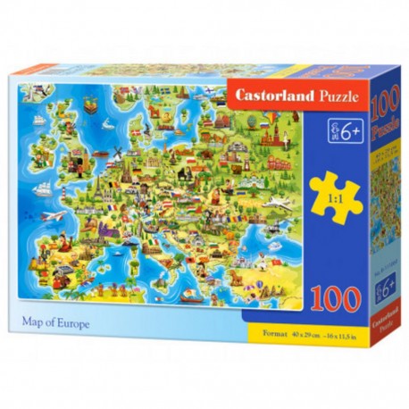 Puzzle Carte de l'Europe, Puzzle 100 couleurs