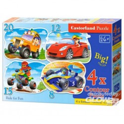 Puzzle Ride for Fun, puzzle 4x (8 + 12 + 15 + 20) pièces