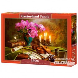 Puzzle Still Life sith Violon et fleurs, Puzzl 1500 parties