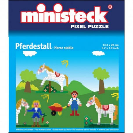 Puzzle Ministeck: Pixel Puzzel - Paardenstal ca 750 delen