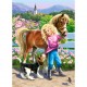 Puzzle Une promenade avec poney et chien