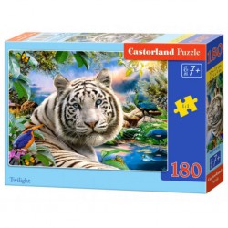 Puzzle Tigre blanc dans le crépuscule