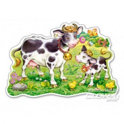 Puzzle Vaches sur une prairie, puzzle 12 pièces maxi