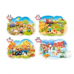 Puzzle Four Seasons, pièces 4x puzzle (8 + 12 + 15 + 20)