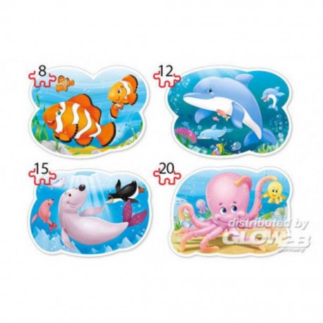 Puzzle Underwater World, 4x Puzzle (8 + 12 + 15 + 20) Te