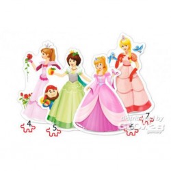 Puzzle Pretty Princesses, 4x Puzzle (4 + 5 + 6 + 7) Te