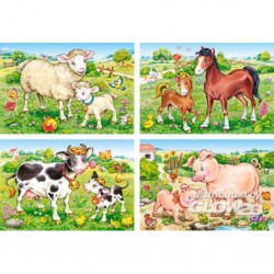 Puzzle Mammifères d'animaux a.Babies, 4xPuzzle (8 + 12 + 15 + 20