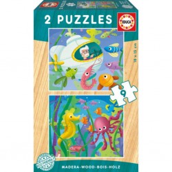 Puzzle Puzzle bois animaux aquatiques