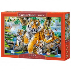 Puzzle Tigres au bord du ruisseau, Puzzle 1000 Teile