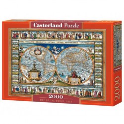 Puzzle Carte du monde, 1639, Puzzle 2000 Teile