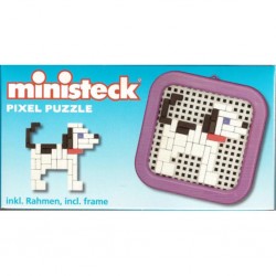 Puzzle Ministeck: Minisets - Witte Hond dans le cadre