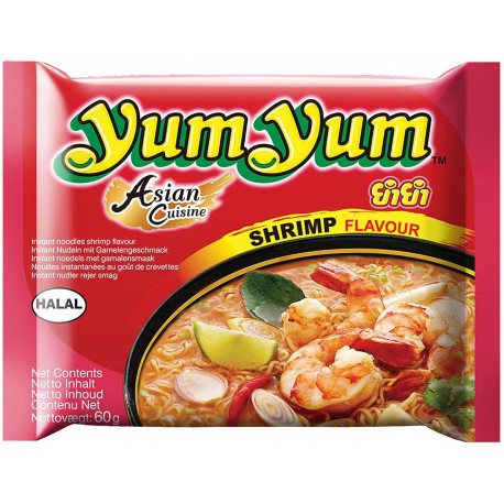 YumYum Soupe Nouilles Crevettes Shrimp 60g x 30 (lot de 2 cartons de 30)